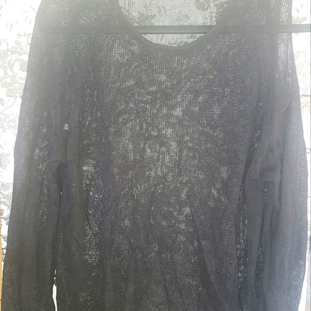 Shein See through Long Sleeve Sweater Top Med